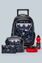 5 Pack Batman Print Trolley Backpack Set - 18"