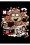 Women's Graphic Printed T-Shirt Monkey Car Driver Fun Pattern Relaxed Fit Casual Wear Modern - 4