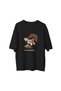 Women's Oversize T-Shirt Coffee Humor Printed Skateboard Figure Relaxed Fit 100% Cotton Casual Modern - 2
