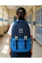 Korean Model 5-Compartment Water-Repellent Blue Navy Water Bottle Compartment Sports Travel Middle School High School Daily School Backpack 707