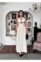 Women's Ecru Polka Dot Halter Neck Gathered Midi Atlas Dress - 6