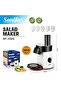 5‑in‑1 Electric Vegetable Chopper Salad Maker,200W Multi‑Function Food Processor with 6 Stainless Steel Blades for Slicing Shredding Grating