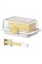 Butter dish with lid, adjustable serving size, 500g white.