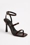 Lunea Women's Three-Stripe Thin Heel Patent Leather Heeled Shoes 11cm - 6