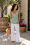 Elegance All Day Long - Women's Summer Viscose Blouse with Ring Detail and Straps - 2