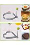 Egg mold set (4 pieces), stainless steel, suitable for making pancakes for breakfast, silver and green. - 2