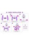 Kids Princess Beauty Dresser Vanity Play Set with Mirror, Stool & Makeup Accessories, 35 Pieces Role Play Makeup Table, Light & Sound Pretend Play Toy for Girls, Dressing Table Gift for Kids Ages 3+ - 3