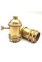 Retro E26/E27 brass bulb holder with switch. - 3