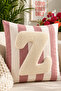 Punch Embroidered Throw Pillow Cover - 43*43 cm - Mocha Letter Z - Pnk001 - 2