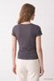 Front Button Detail T-Shirt 8590A Smoked - 4
