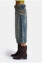 Women's Denim Color 4W6-31 Baggy Bermuda Icon Detailed Design Shorts - 8