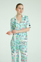 Short Sleeve 4 Piece Satin Pajama Set -Paris Reverie - 5