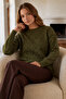 Patterned Knitwear Sweater R4514 Green