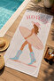 Retro Pastel Fashion Woman Patterned 70X150 Beach Towel - Digital Printed Colorfast Bath Towel