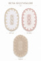 Mink Embroidered Non-Slip Leather Based Oval Bath Mat with Laces, Washable Bath Set Liana - 6