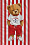 Fairy Tale Rainbow Girl and Teddy Bear Patterned 70X150 Beach Towel - Digital Printed Fade-Resistant Bath Towel - 2