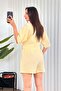 Women's Yellow Muslin Front-Tie Crop Kimono with Half Sleeves and Plain Texture - 5