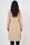Women's Biscuit Double-Breasted Collar Belted Lined Trench Coat Hzl25W-Bd159181 - 4