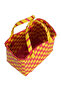 Handmade Knitted Basket Bag - Casual and Beach Bag - Small Size - Yellow Red - 4
