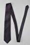 Navy Blue Small Pattern Italian Silk Pleated Tie Est217 - 5
