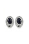 Steel Louvre Stone Earrings Navy Blue