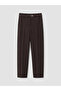 Brown Cigarette Fit Belted Women's Trousers