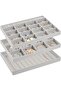 ProCase 3 Set Stackable Jewelry Tray for Drawer Vanity Dresser, Jewelry Organizer Display Storage fo