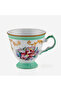 Flores Gold Decorated Floral Green Porcelain Coffee Cup Set 100 ml - 7