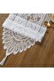 Table runner, 33 x 183 cm; white embroidered table runner with lace tassels, suitable for table decoration. - 3