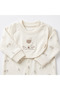 100% Organic Cotton, Unisex Booties, Romper and Scarf Set, Lamb Patterned Newborn Baby Romper - 3