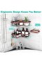 YASONIC Corner Shower Caddy, 3-Pack Adhesive Shower Caddy with Soap Holder and 12 Hooks, Rustproof S - 5