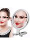 Double-Sided Hand Held Mirror, Foldable 1X/10X Makeup Mirror with Adjustable Handle/Stan - 7