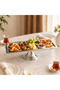Footed Baton Presentation Tray 33.5 cm Silver Mirror Surface Chocolate Turkish Delight Cookie Holder - 5