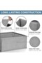 Foldable Bed Sheet Organizer, 2pcs Storage Box Closet Cube Organizer 2 Windows, 2 Handles (Grey) - 3