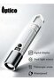 Optico Flashlight with Digital Display and Hook Telescopic Zoom 5 Lighting Modes Dual Light Design Mini Camping Flashlight Suitable for Camping, Hiking, Repairs, Work, and More