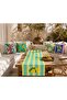 R'Eyla Fiore Di Limone Decorative Runner 50X150 cm – Turquoise Yellow Striped Lemon Patterned - 3