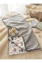 Home Patterned Cotton and Gray Muslin Double-Sided Baby Blanket - 2