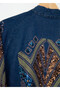 Ethnic Embroidered Oversized Denim Kimono - 3