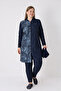 Large Size Parachute Full Covered Hijab Swimsuit 2350 Aysun Denim Navy Blue - 5