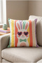 Cute Rabbit Patterned Pink Gift Digital Printed Throw Pillow Cover - 4