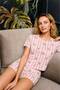 Women's Patterned Shorts Pajama Set Short Sleeve T-Shirt and Shorts Comfortable Fit - 3