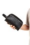 Black Vegan Leather Portfolio Handbag and Automatic Mechanism Card Holder Wallet Set - 2