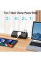 مقبس طاقة مكتبي مع منفذ USB C PD20W، شريط طاقة بثلاثة مقابس و4 منافذ USB، سلك تمديد بطول 2 متر - 2