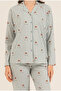 Women's Cute Puppy Green Shirt Pajama Set - 3
