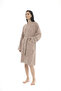 Athena Kimono Women's Bathrobe Taupe - Ribbed 100% Cotton - 2