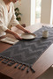 Zigzag Patterned Textured Tasseled Tablecloth Decorative Living Room and Kitchen Table Runner - 6