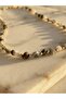 Natural Stone and Stainless Steel Combination Necklace with Hawk's Eye Stone - 2