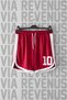 Number 10 Printed Jersey Sports Training Shorts with Piping Detail