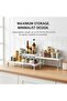 Expandable Cabinet Shelf Organizer, 2Pcs Adjustable Stackable Kitchen Storage Rack for Pantry, Spice - 2
