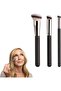 Makeup Brushes, 3 PCS Set for Liquid Foundation, Angled Under Eye Concealer Brush, Profession